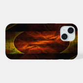 ミスティークジャングル抽象芸術アート iPhone 15ケース (裏面横)