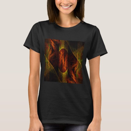 ミスティークジャングル抽象芸術アート Tシャツ (正面)