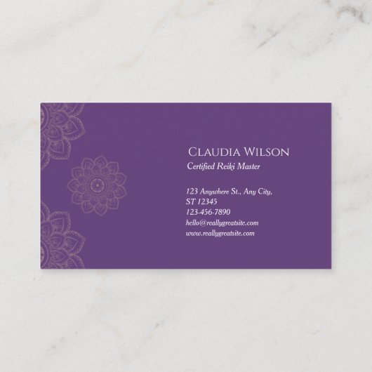 ミスティークパープルヨガ霊気スピリチュアルエナジーヒーラー 名刺 (裏面)