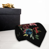 ミスティーク花模様ボタニカルブラックモノグラム ネクタイ