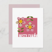 ミスティーチャーム - 現代の花の招待カード シーズンカード (正面/裏面)