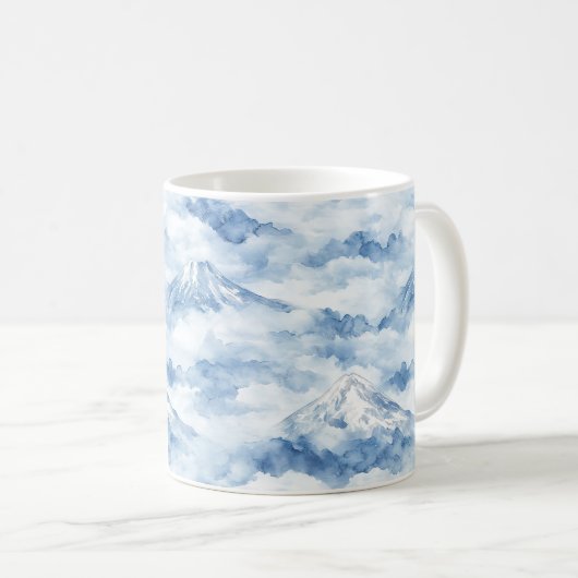 ミスティーピークス - 水彩山岳風景画 (10) コーヒーマグカップ (正面右)