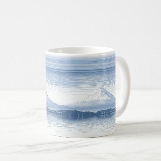 ミスティーピークス - 水彩山岳風景 コーヒーマグカップ (正面右)