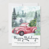 ミスティーフォレストとヴィンテージ赤トラックのホリデーシーズン (正面)
