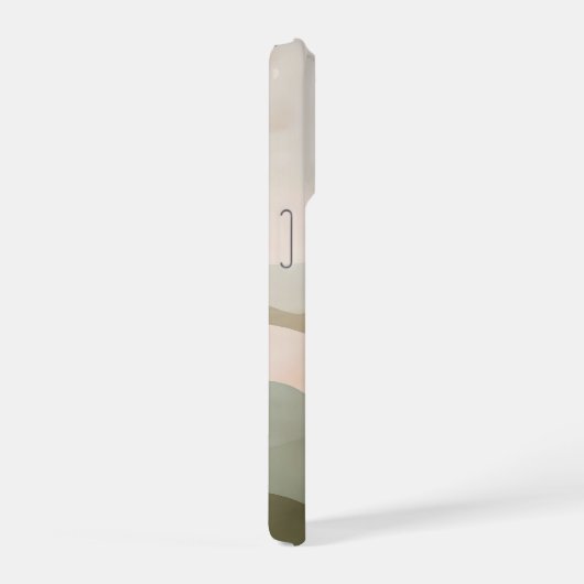 ミスティーホライズン抽象的な風景 - ミニマルなニュートラル iPhoneケース (右側面)