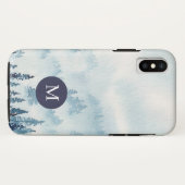 ミスティーマウンテン水彩モノグラムiPhoneケース Case-Mate iPhoneケース (裏面(横))