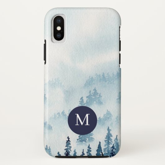 ミスティーマウンテン水彩モノグラムiPhoneケース Case-Mate iPhoneケース (裏面)