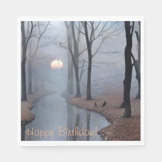 ミスティーモーニングハッピーバースデー スタンダードランチョンナプキン (正面)