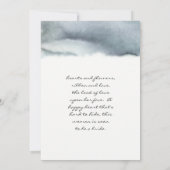 ミスティー ブルー グレー 海 オーシャン ウォーターカラー ブライダル シャワー 招待状 (裏面)