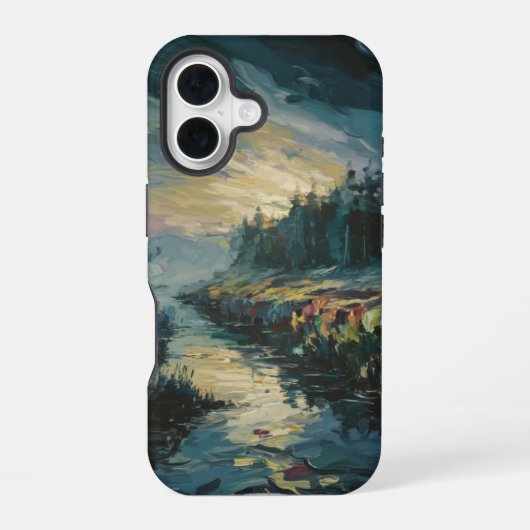 ミスティー・ランドスケープ・アート iPhone 16ケース (裏面)