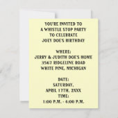 ミスティ夕べトレインスタアニー大事な行事招待状 招待状 (裏面)