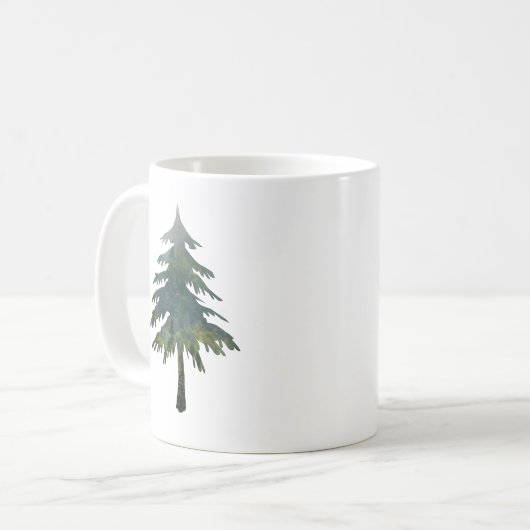 ミスティ松の木が野生の森に コーヒーマグカップ (正面左)