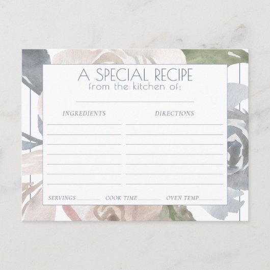 ミスティ湖 |ラブリーソフトほこりっぽいフローラレシピカード ポストカード (正面)