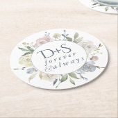 ミスティ湖 |埃っぽいフローラは常に永遠にモノグラム ラウンドペーパーコースター (アングル)