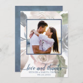 ミスティ湖 |愛らしい柔らかい埃っぽい色合いフローラ写真 サンキューカード (正面/裏面)