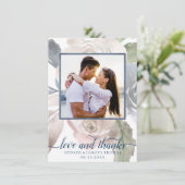 ミスティ湖 |愛らしい柔らかい埃っぽい色合いフローラ写真 サンキューカード (スタンド正面)