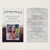 ミスティ秋の写真祈りの言葉カード (正面&裏面)