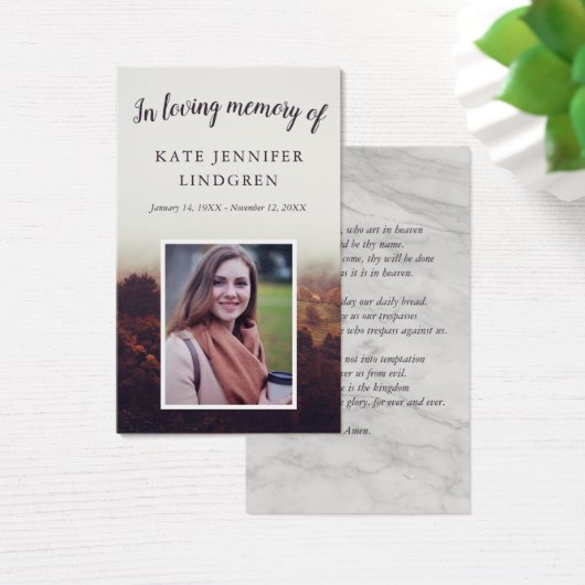 ミスティ秋の写真祈りの言葉カード (デスク)