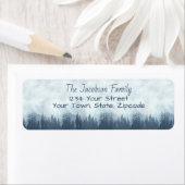 ミスティ素朴ブルーパインズスモール差出人住所ラベル ラベル (インサイチュ)