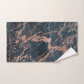 ミスティ素朴ブルー&バラ金ゴールドピンクグラムマーブル バスタオルセット (ハンドタオル)