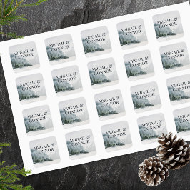 ミスティ素朴マウンテンレイクウォーター色 スクエアシール