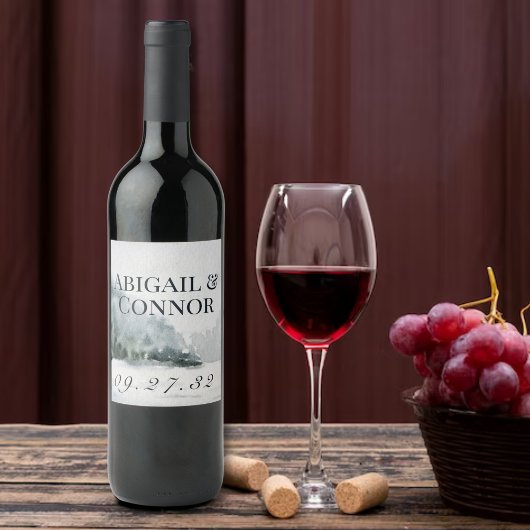 ミスティ素朴マウンテンレイクウォーター色 ワインラベル