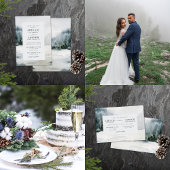 ミスティ素朴マウンテンレイクウォーター色 招待状ベリーバンド