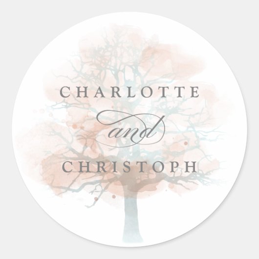 ミスティ結婚ツリー封筒用シール ラウンドシール (正面)