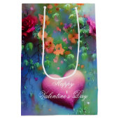 ミスティ花とハートバレンタイン ミディアムペーパーバッグ (裏面)