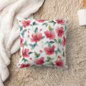 ミスティ赤フローラルパターン クッション (ブランケット)