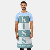 ミスティ青と白い保Itセイすごいキス エプロン (着用した状態)