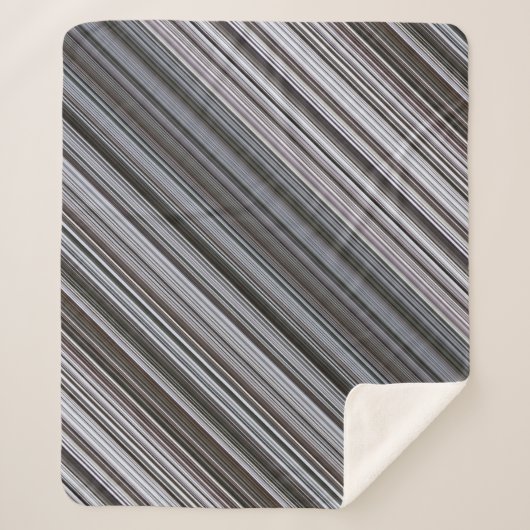 ミスティ2月ブルー&グレーストライプ シェルパブランケット (正面)