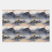 ミスティ・アジアスタイル・ランドスケープ・パターン ラッピングペーパーシート (正面3)