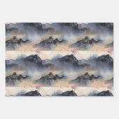 ミスティ・アジアスタイル・ランドスケープ・パターン ラッピングペーパーシート (正面)