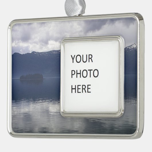 ミスティ・アラスカン海の色合い シルバープレートフレームオーナメント (左)