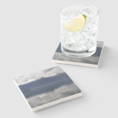 ミスティ・アラスカン海の色合い ストーンコースター (横)