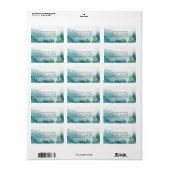 ミスティ・グリーンとホワイトの素朴ウッドランドの住所 ラベル (フルシート)