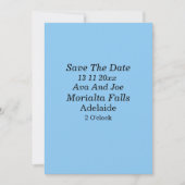 ミスティ・ブルー、日付の保存結婚式招待状 招待状 (正面)