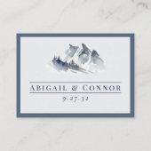 ミスティ マウンテン ブルー グレー ホワイト エレガント ウェブ QR エンクロージャーカード (裏面)