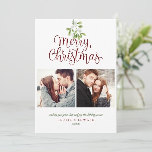 ミステッエレガントトリーメリークリスマスカップル2写真 シーズンカード (スタンド正面)