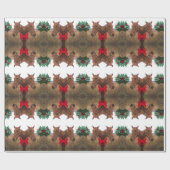 ミステッキスをするトウ：クリスマスの馬の赤い弓 ラッピングペーパー (フラット)