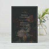 ミステリアスでエレガントな花束のブライダルシャワー 招待状 (スタンド正面)