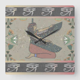 ミステリアスなアイオブラエジプトプリンセス スクエア壁時計