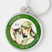ミステリアスなウォーター熱狂するカラーキャットレディーキーチェーン キーホルダー (正面)