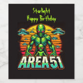 ミステリアスなエイリアングローニアエリア51 ワインラベル (シングルラベル)