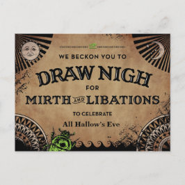 ミステリアスなエジプトのハロウィンとグリーンスカラブ ポストカード