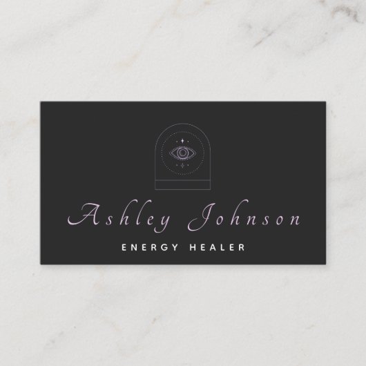 ミステリアスなサードアイロゴエネルギー癒し星占い 名刺 (正面)