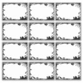 ミステリアスなハロウィン ブラック＆ホワイト ステッカー フレーム シール (正面)