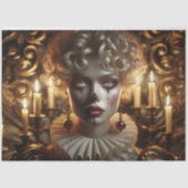 ミステリアスなハーレクイン女性デコペ紙 薄葉紙 (正面)