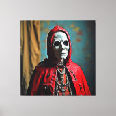 ミステリアスなフードスカル姿 キャンバスプリント (正面)